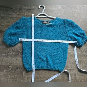 JEANNE PIERRE Teal Crew Neck Sweater